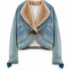 Light-Wash Denim Jacket with Faux-Fur Lining