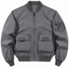 Grey Boxy Bomber Jacket with Raglan Sleeves